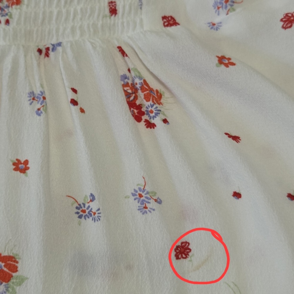 MNG White Floral Smocked Milkmaid Midi Dress Sz Lg Cottagecore Summer y2k 1990s - Picture 7 of 9